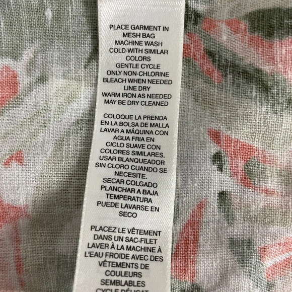 Chico’s Blazer Botanical Print Fringe Linen Blend Open Jacket Size 1 Medium 8/10 - Picture 9 of 13